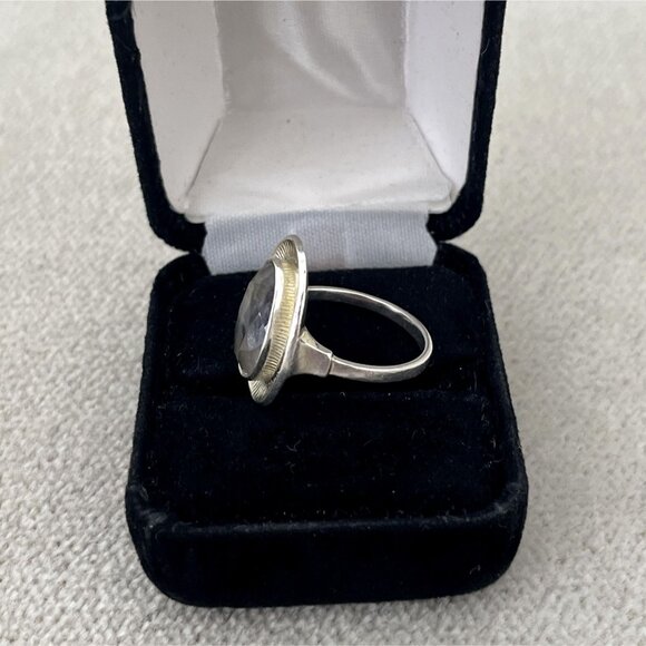 Sterling 925 Silver Handmade Ring with Rose Quartz, Size 7, Marked, Pre-owned - Picture 7 of 7